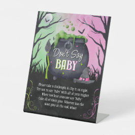 Halloween Fall Don't Say Baby Baby Shower Sign 台座サイン
