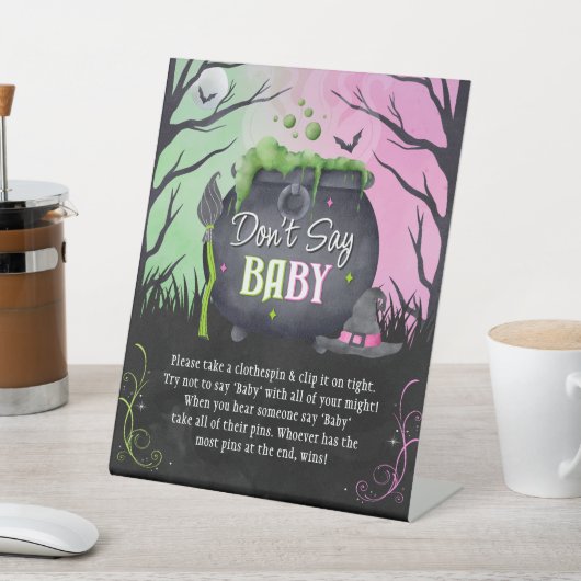Halloween Fall Don't Say Baby Baby Shower Sign 台座サイン (インサイチュ)