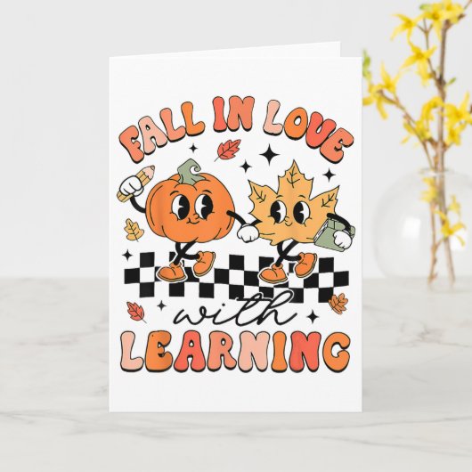 Halloween Fall In Love With Learning Thanksgiving  カード (黄色い花)