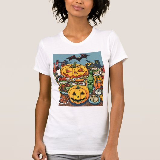 Halloween Feast – Spooky Party Celebration Tシャツ (正面)