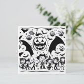 Halloween fiesta en noir et blanc  カード (スタンド正面)
