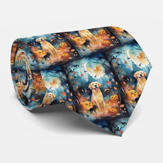Halloween Finnish Lappund With Pumpkins Scary  ネクタイ (ロール)