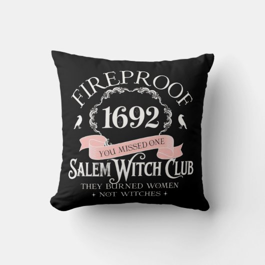 Halloween Fireproof 1692 Witch Throw Pillow クッション (正面)
