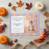 Halloween First Birthday Invitation | Cute Pumpkin 招待状