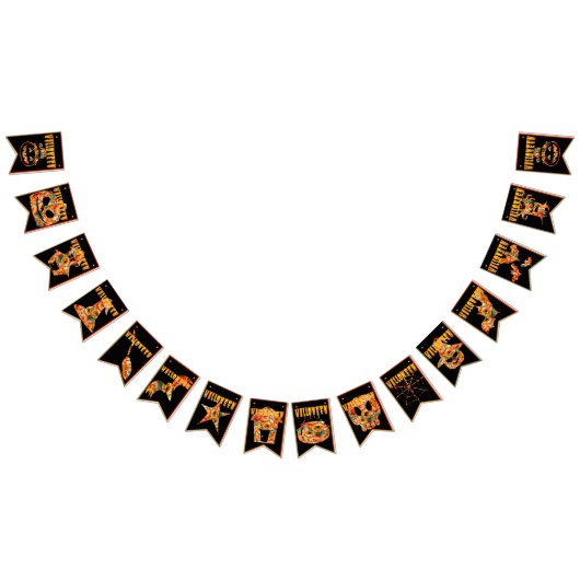 Halloween flags hanging for october night party バンティングフラッグ (全)