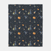 Halloween Fleece Blanket — Witch Hats & Cauldrons フリースブランケット (正面)