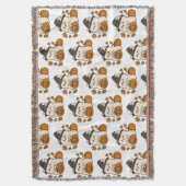 Halloween Fleecedeken – Schattige Pomeranian スローブランケット (正面縦)