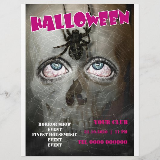 halloween flyer poster skull チラシ (正面)