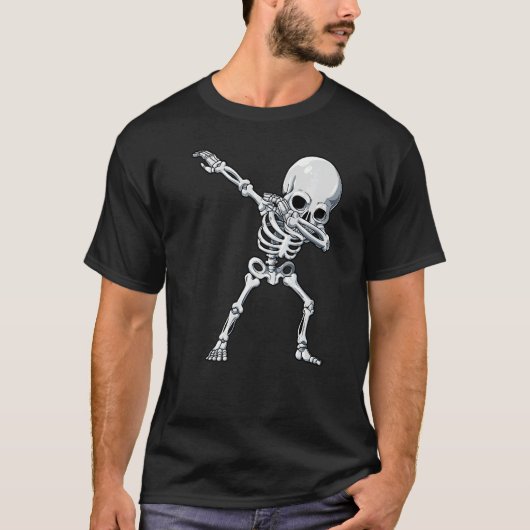 Halloween for Boys Kids Dabbing Skeleton Costume Tシャツ (正面)