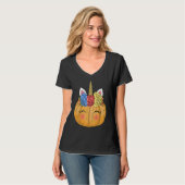 Halloween  for Kids Girls Cute Unicorn Pumpkin Tシャツ (正面フル)