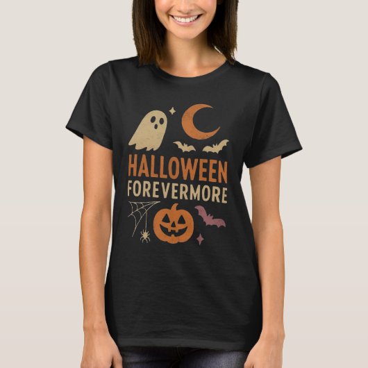 Halloween Forevermore | Ghost, Pumpkin & Bats Tシャツ (正面)
