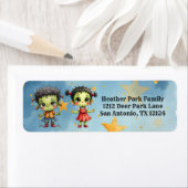 Halloween Frankenstein Boy And Girl ラベル (インサイチュ)