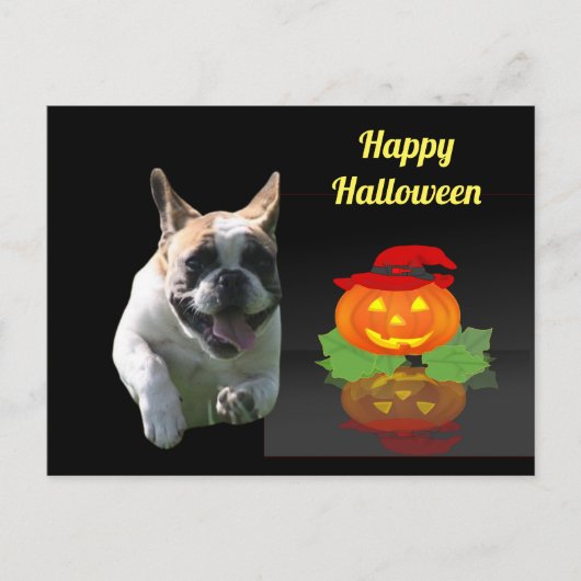 Halloween französische Bulldogge French Bulldog ポストカード (正面)