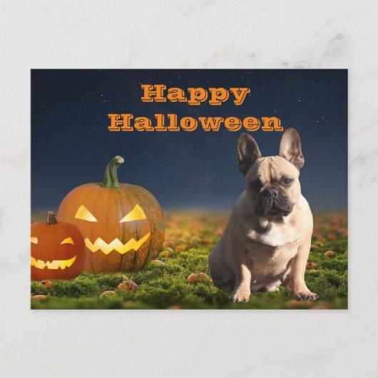 Halloween französische Bulldogge Postkarte ポストカード (正面)