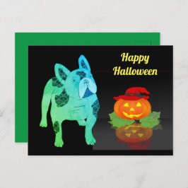 Halloween französische Bulldogge Postkarte ポストカード