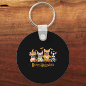 Halloween French Bulldog Dogs Pumpkin Funny  キーホルダー (正面)