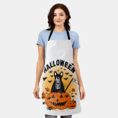 Halloween Frenchie エプロン (着用した状態)