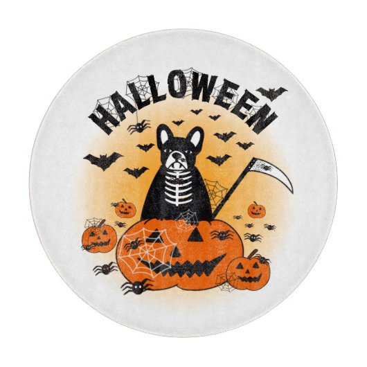 Halloween Frenchie カッティングボード (正面)