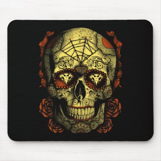 Halloween Full Moon Mojo Sugar Skull マウスパッド (正面)