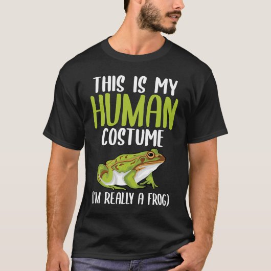 Halloween Funny Adult Kid Frog Apparel Youth Human Tシャツ (正面)