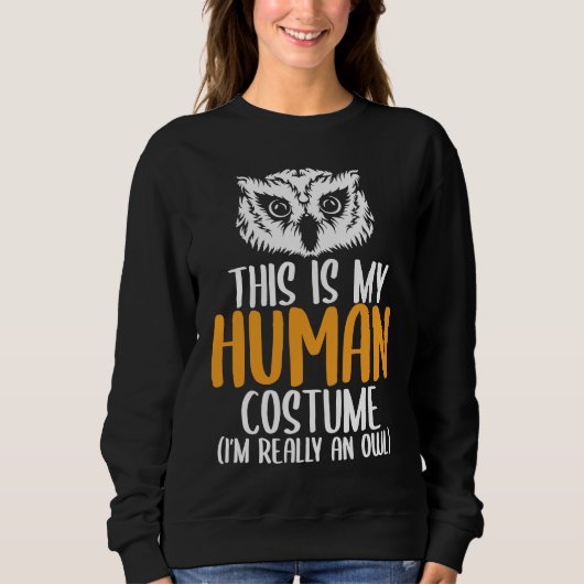 Halloween Funny Adult Kid Owl Apparel Youth Human  スウェットシャツ (正面)