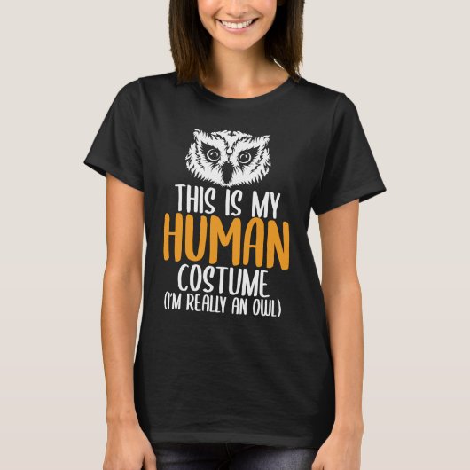 Halloween Funny Adult Kid Owl Apparel Youth Human  Tシャツ (正面)