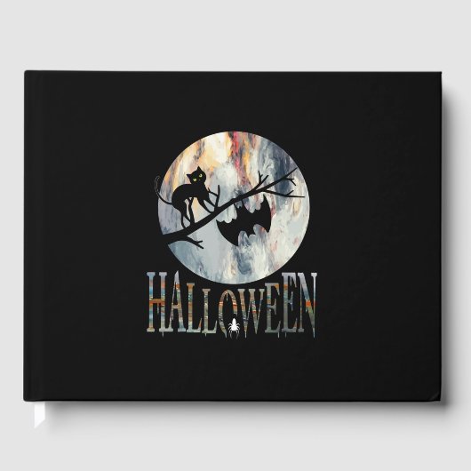 Halloween Funny Cat Halloween Birthday ゲストブック (正面)