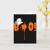 Halloween Funny Cute Ghost Boo! Design Gift  カード (黄色い花)