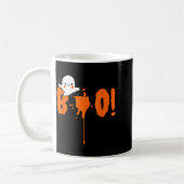 Halloween Funny Cute Ghost Boo! Design Gift コーヒーマグカップ (左)