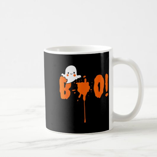 Halloween Funny Cute Ghost Boo! Design Gift コーヒーマグカップ (右)
