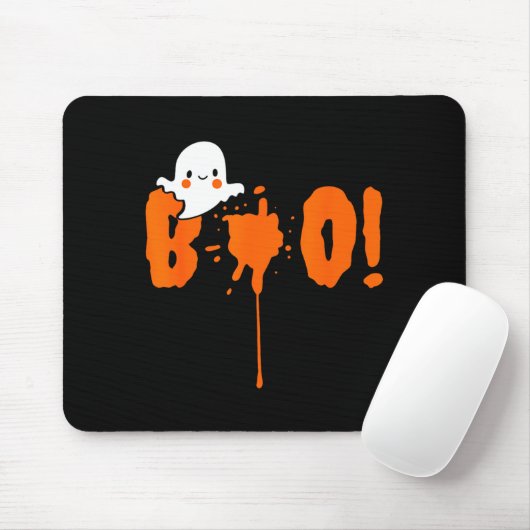 Halloween Funny Cute Ghost Boo! Design Gift  マウスパッド (マウス)
