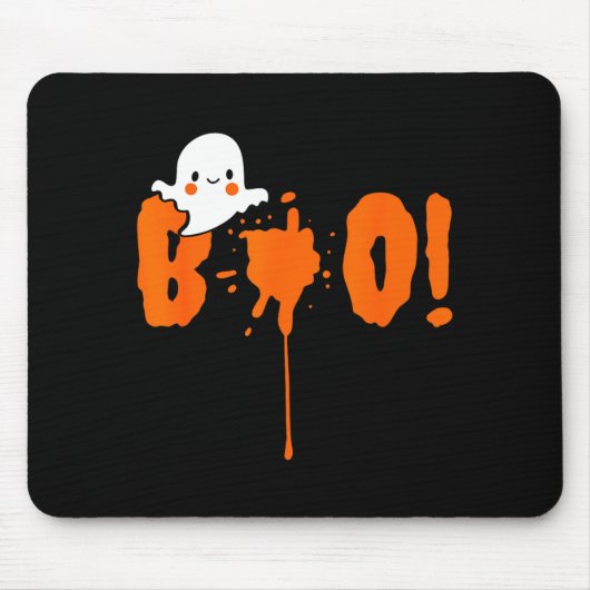 Halloween Funny Cute Ghost Boo! Design Gift  マウスパッド (正面)