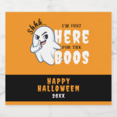 Halloween Funny Ghost Pun Just Here for the Boos ビールラベル (シングルラベル)