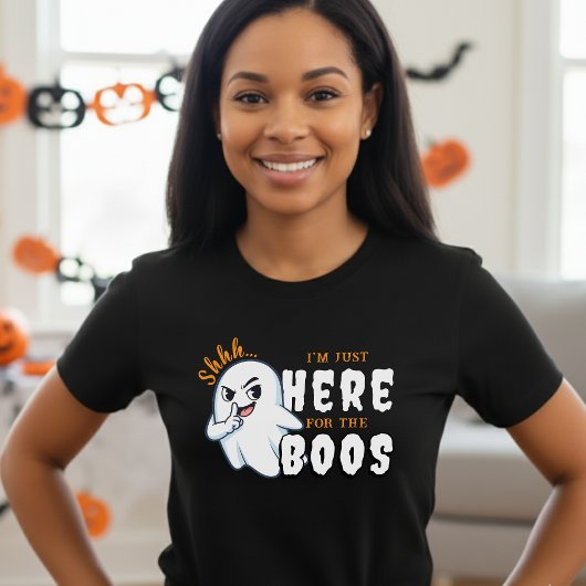 Halloween Funny Ghost Pun Just Here for the Boos Tシャツ