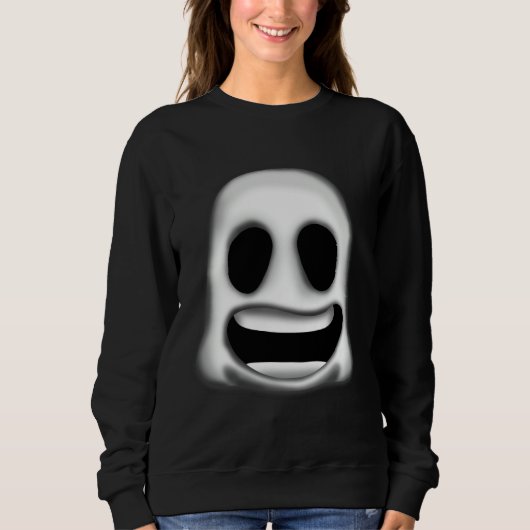 Halloween Funny Ghost With Teeth Face Men Women Ki スウェットシャツ (正面)