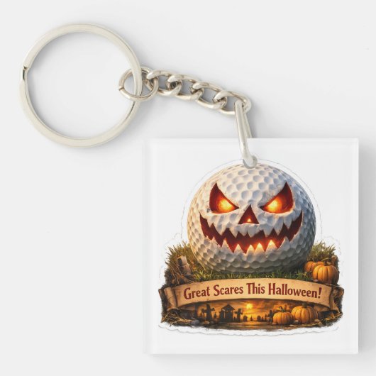halloween funny golf ball キーホルダー (正面)