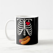Halloween Funny Skeleton Ribcage Hotdog Food Lover コーヒーマグカップ (左)