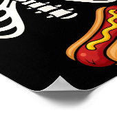 Halloween Funny Skeleton Ribcage Hotdog Food Lover ポスター (角)