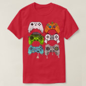 Halloween Funny Skeleton Zombie Gaming Controllers Tシャツ (デザイン正面)