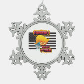 Halloween Funny Trumpkin Classic スノーフレークピューターオーナメント (正面)