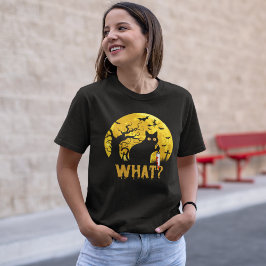 Halloween Gato Negro What? Tシャツ
