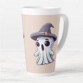 Halloween: Geist mit Hut - カフェラテマグ (右アングル)