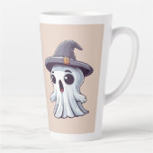 Halloween: Geist mit Hut - カフェラテマグ (右)