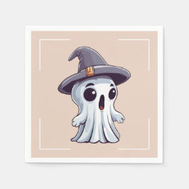 Halloween: Geist mit Hut -  スタンダードカクテルナプキン