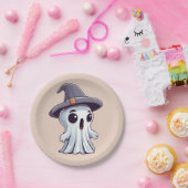 Halloween: Geist mit Hut - ペーパープレート (パーティー)