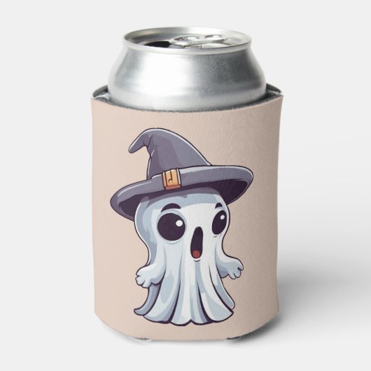 Halloween: Geist mit Hut - 缶クーラー (缶正面)