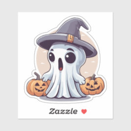 Halloween: Geist mit Kürbissen -  シール