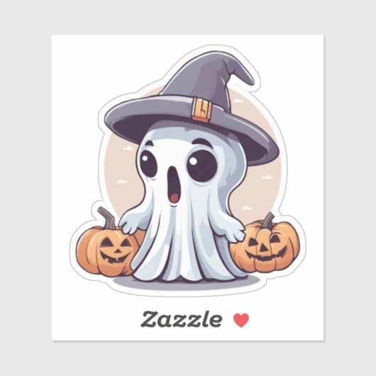 Halloween: Geist mit Kürbissen -  シール (シート)