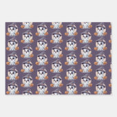 Halloween: Geist mit Kürbissen -  ラッピングペーパーシート (正面)