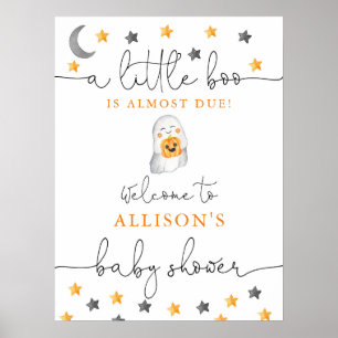 Halloween gender neutral baby shower welcome sign ポスター